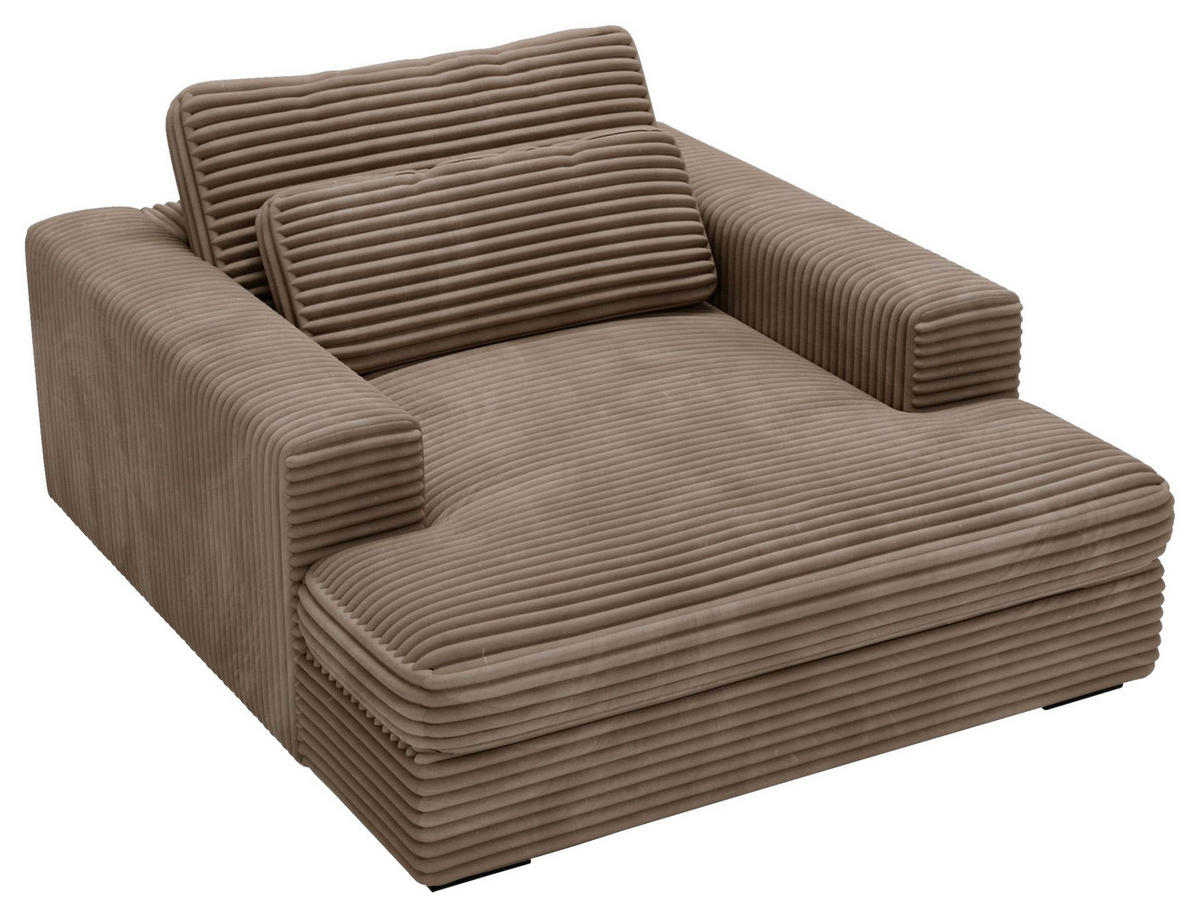 XXL-SESSEL - Hellbraun/Schwarz, MODERN, Kunststoff/Textil (122/80/159cm) - Lomoco