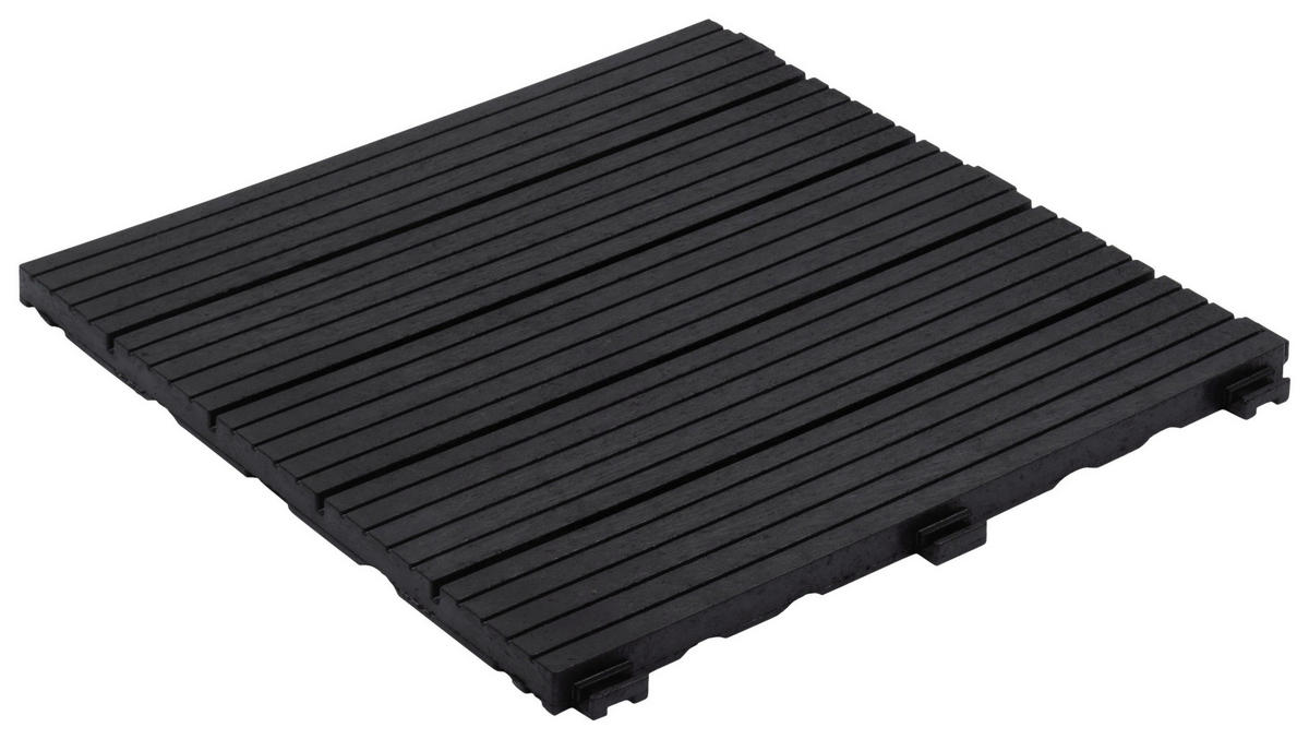 TERRASSENFLIESE 30X30CM 6-ER SET  - Graphitfarben, MODERN, Kunststoff (31,9/31,9/9,2cm)