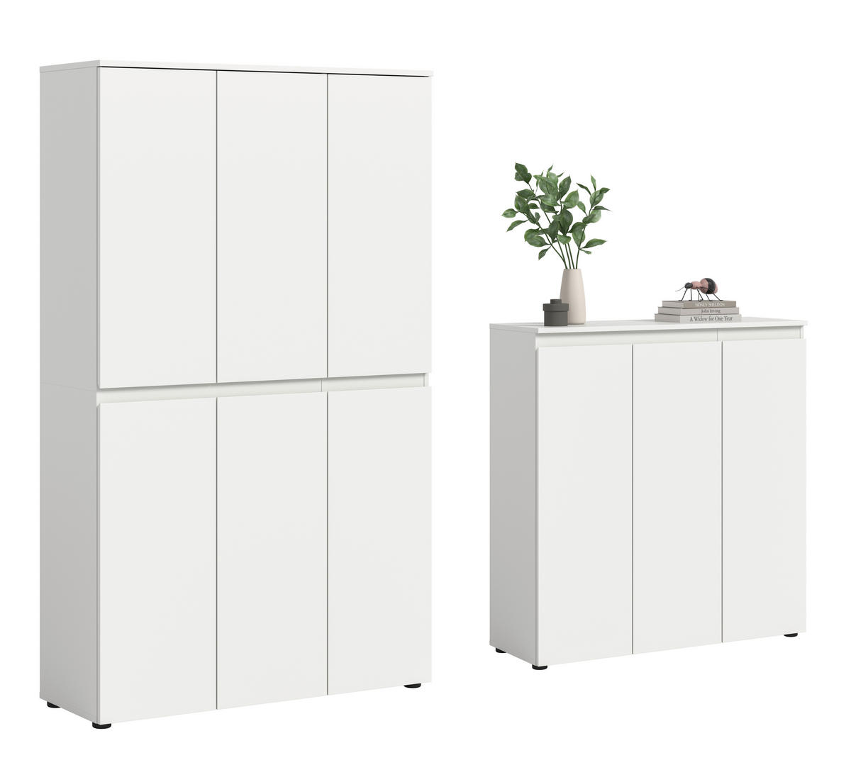 GARDEROBENSCHRANK  in 235/175/37 cm  - Schwarz/Weiß, Design, Holzwerkstoff/Kunststoff (235/175/37cm) - Livetastic