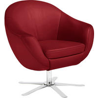 SESSEL Supercup Echtleder Rot    - Chromfarben/Rot, KONVENTIONELL, Leder/Metall (84/82/71cm) - Joop!