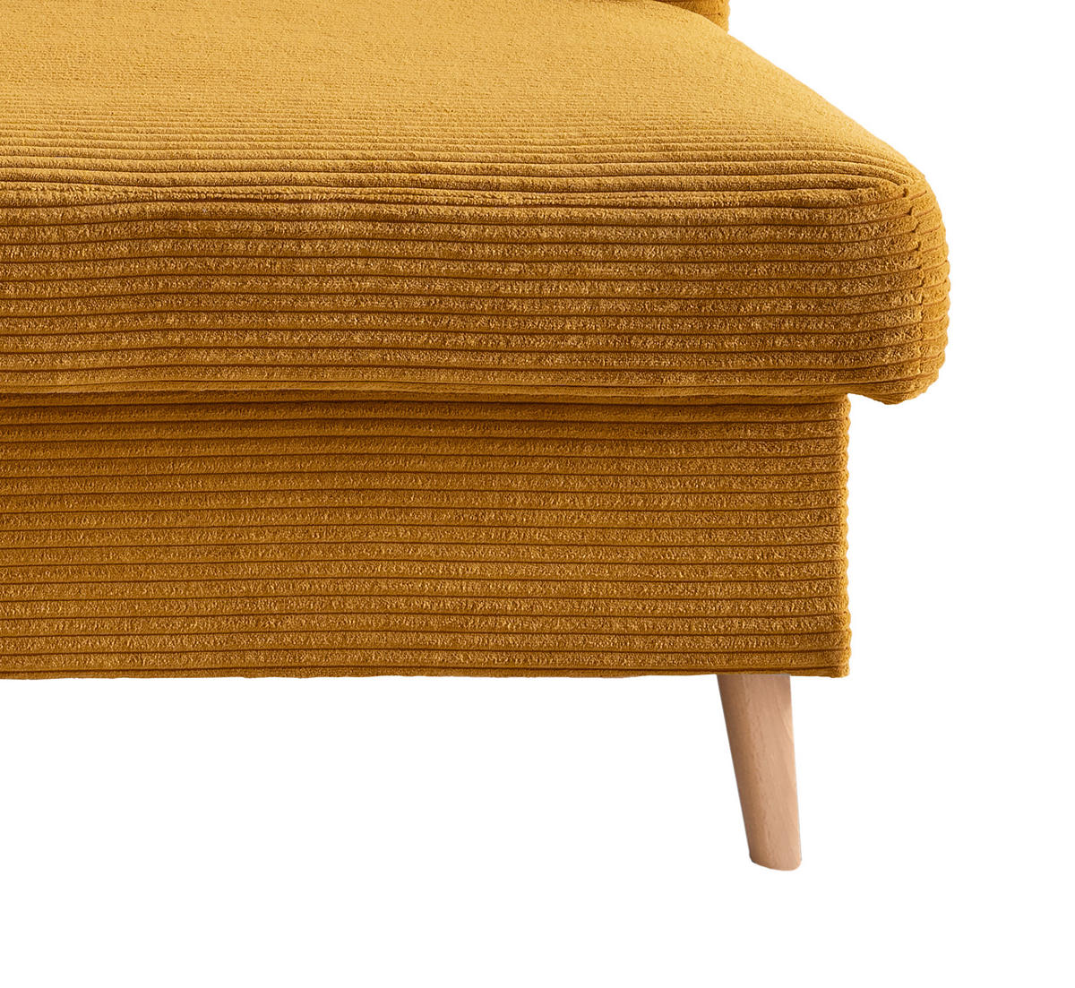 ECKSOFA in Cord Goldfarben  - Goldfarben/Naturfarben, Design, Holz/Textil (228/150cm) - P & B