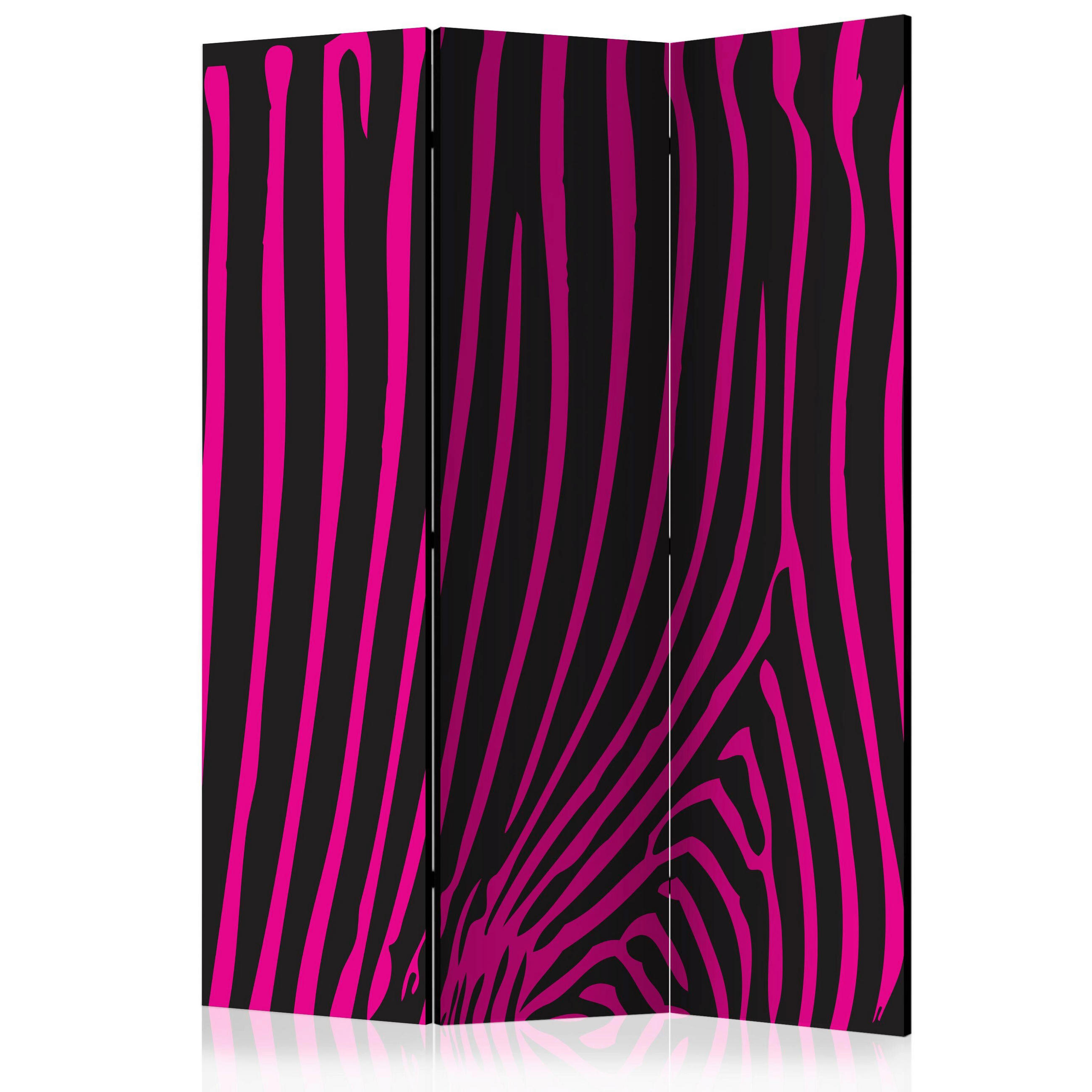 Paravent doppeltseitig mit 3  Flügel - Pink/Schwarz, Basics, Holz/Textil (135/172/3cm) - artgeist