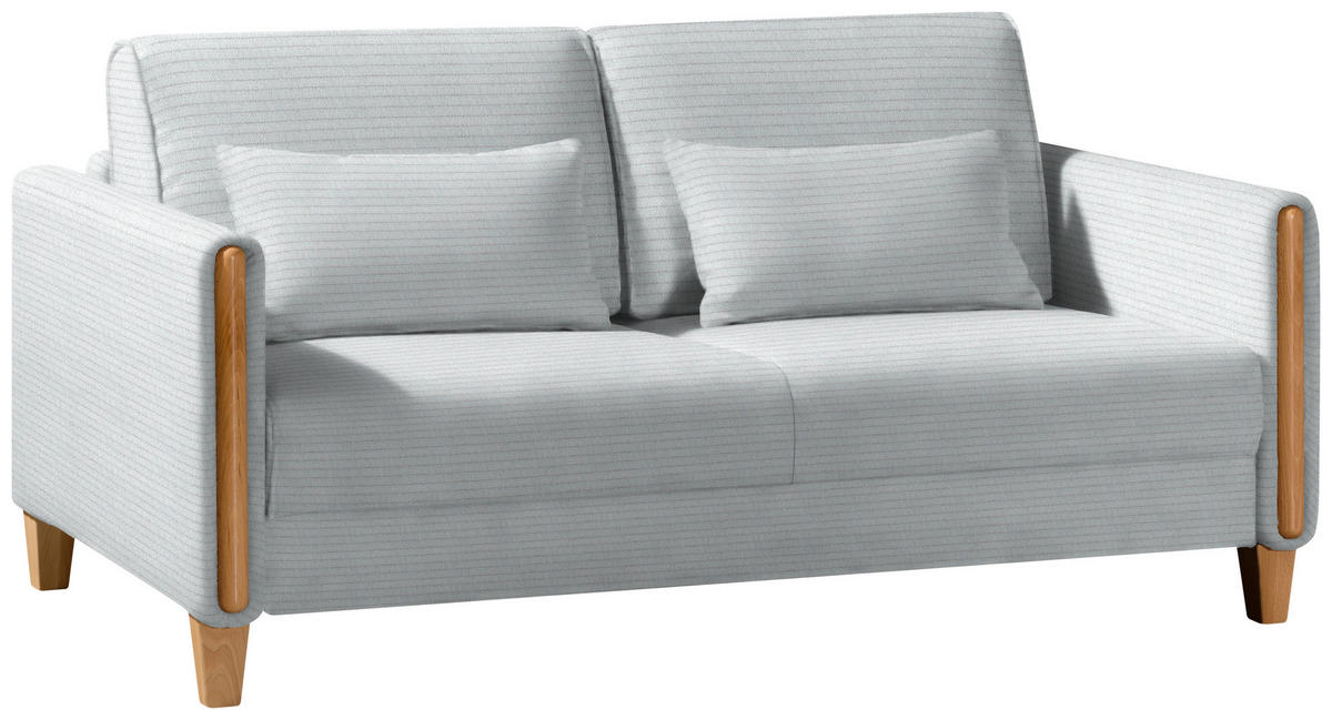 SCHLAFSOFA in Holz, Textil Buchefarben, Hellgrau  - Buchefarben/Hellgrau, Design, Holz/Textil (174/88/104cm) - Niels Andersson