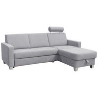 SAROKKANAPÉ textil szürke  - króm/szürke, Basics, textil (228/165cm) - Xora