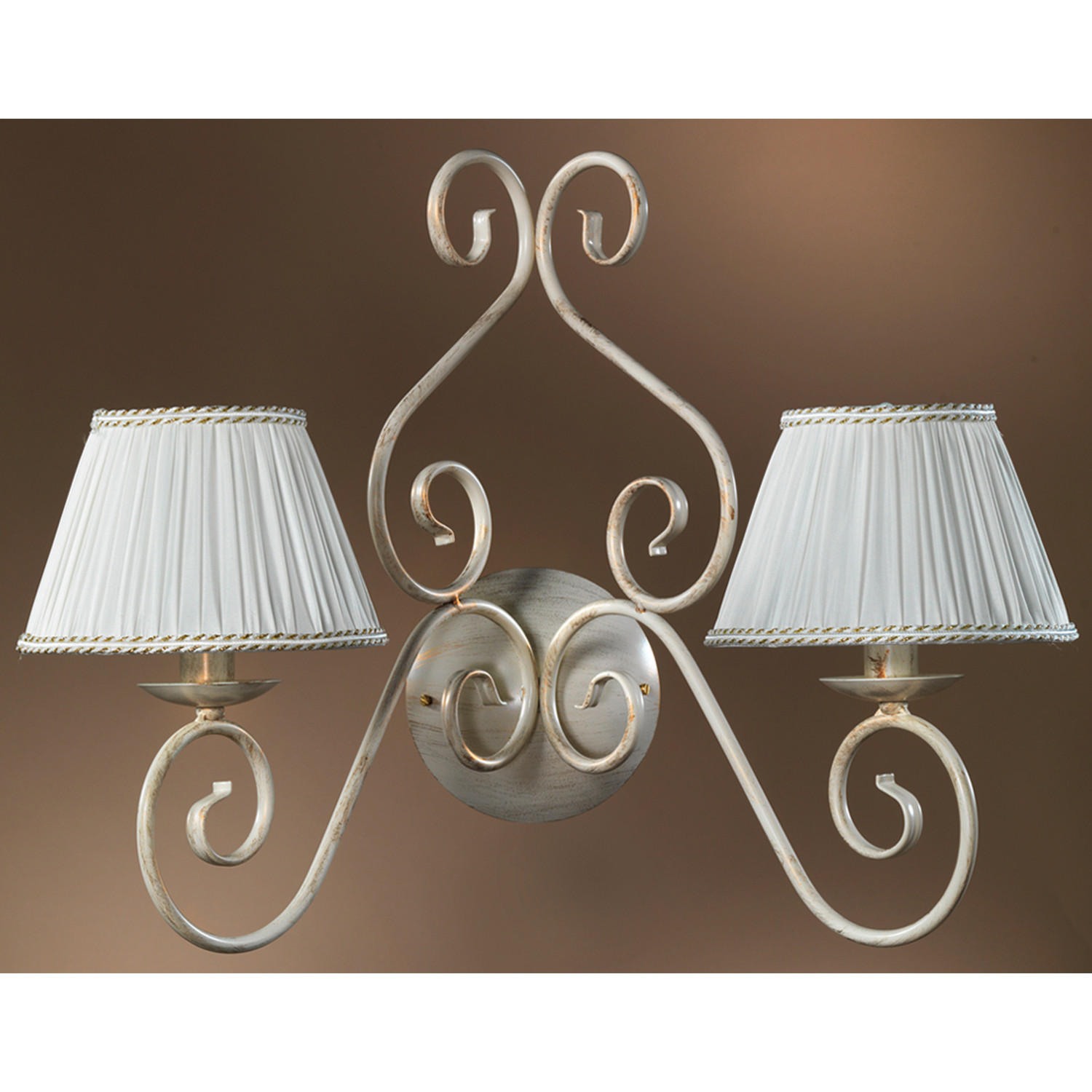 WANDLEUCHTE 52/30/40 cm   - Perlmutt, KONVENTIONELL, Textil/Metall (52/30/40cm)