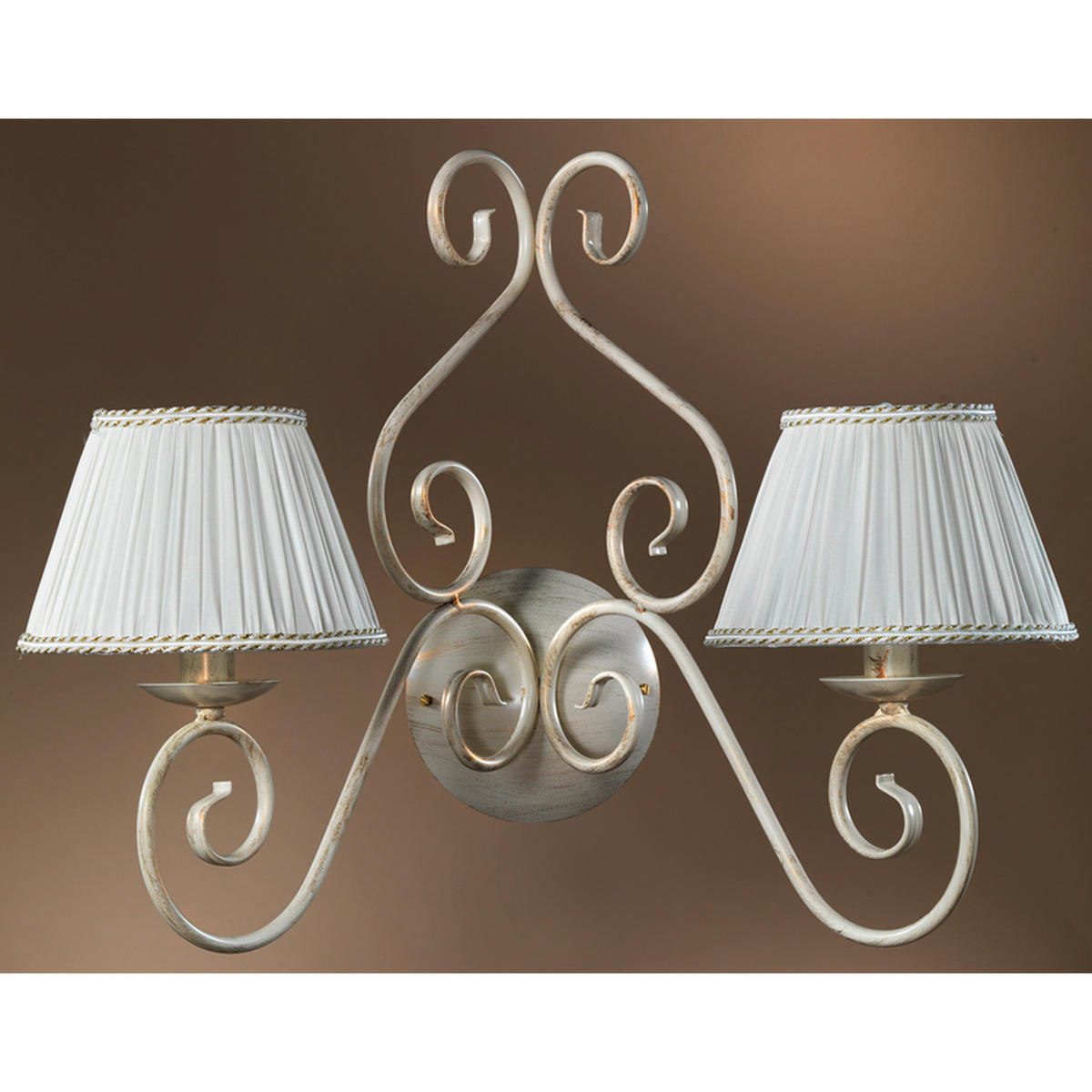 WANDLEUCHTE 52/30/40 cm   - Perlmutt, KONVENTIONELL, Textil/Metall (52/30/40cm)