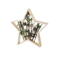 DEKOSTERN  - Waldgrün/Weiß, LIFESTYLE, Naturmaterialien/Holz (39/39/5cm) - X-Mas