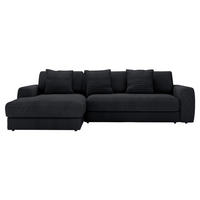 ECKSOFA in Cord Schwarz  - Schwarz, Modern, Kunststoff/Textil (182/302cm) - Carryhome