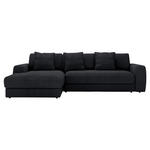 ECKSOFA in Cord Schwarz  182/302 cm  - Schwarz, MODERN, Kunststoff/Textil (182/302cm) - Carryhome