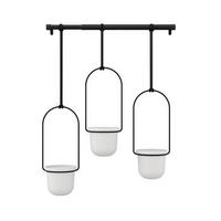 CVETLIČNI LONČEK - črna/bela, Basics, kovina/umetna masa (107/15/63cm) - Umbra