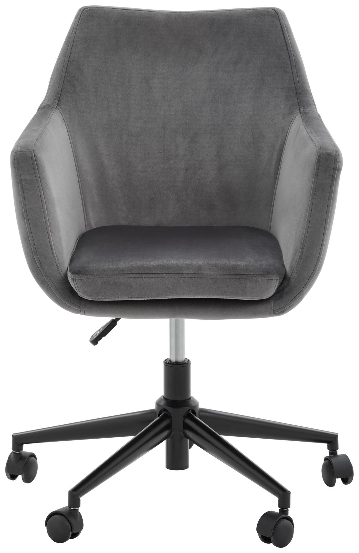 OTOČNÁ STOLIČKA, velúr, čierna, tmavosivá - čierna/tmavosivá, Design, kov/textil (58/85-95/58cm) - Carryhome