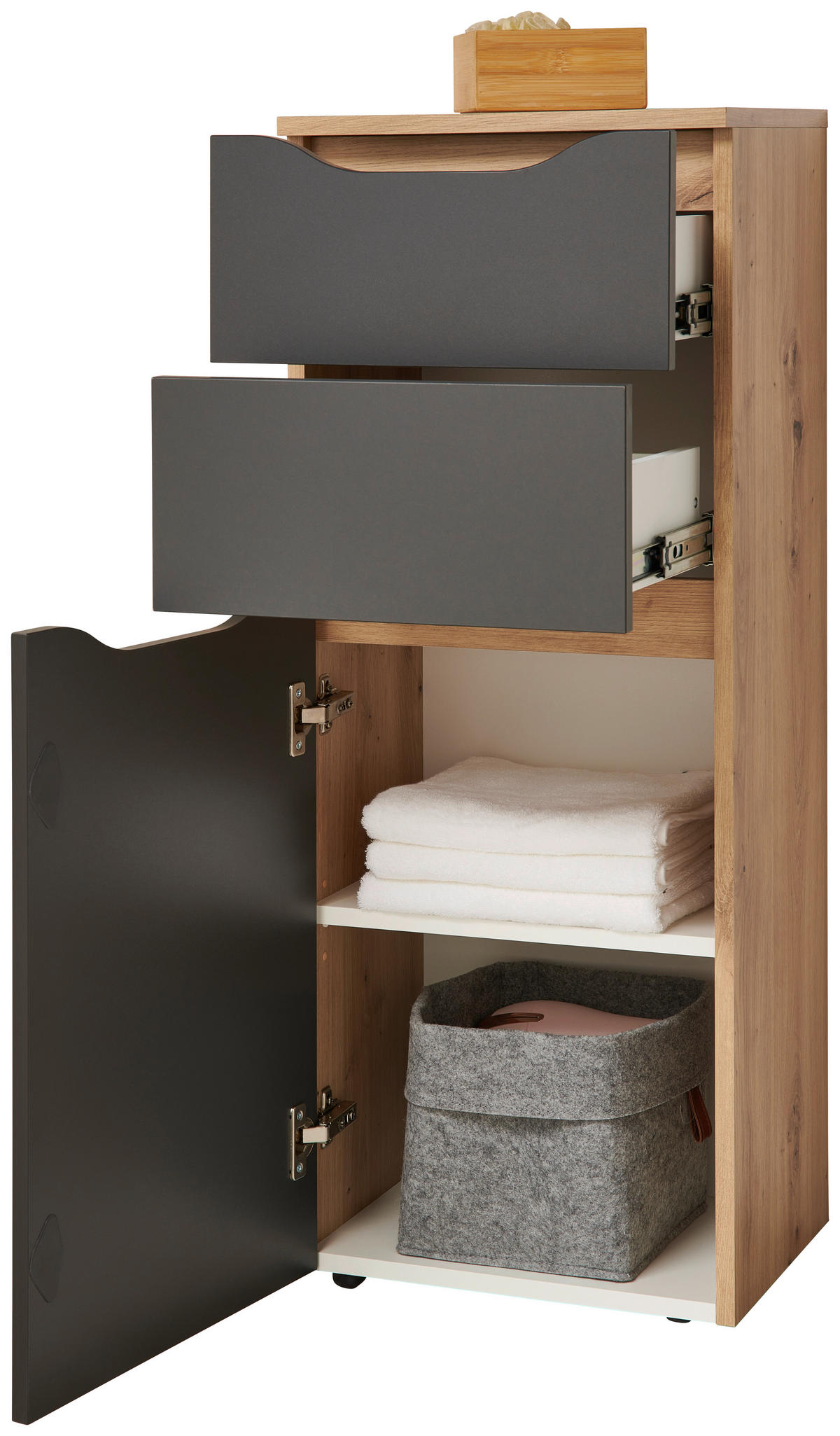 UNTERSCHRANK 40/102/30 cm   - Eichefarben/Anthrazit, MODERN, Holzwerkstoff/Kunststoff (40/102/30cm) - MID.YOU