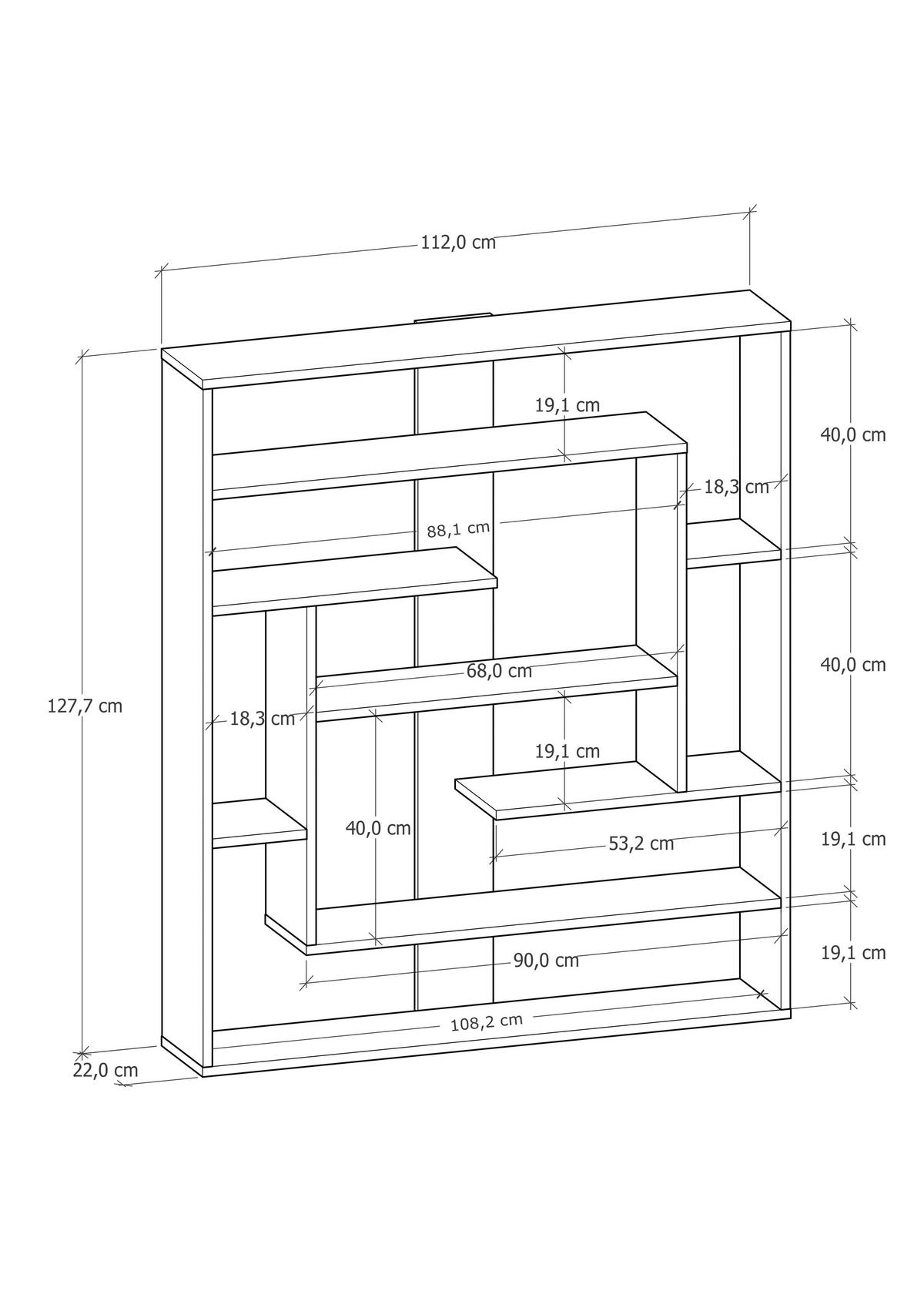 REGAL Anthrazit  - Anthrazit, Design, Holzwerkstoff (114/132/22cm) - Livetastic