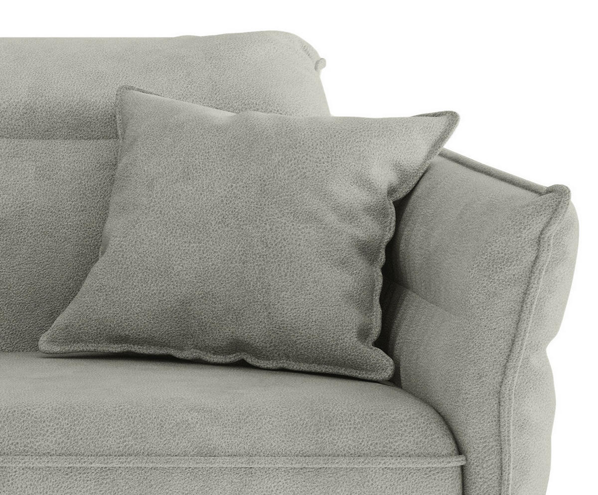 SITZGARNITUR Flachgewebe Hellgrau  - Edelstahlfarben/Hellgrau, Design, Textil/Metall (185/265cm) - Livetastic