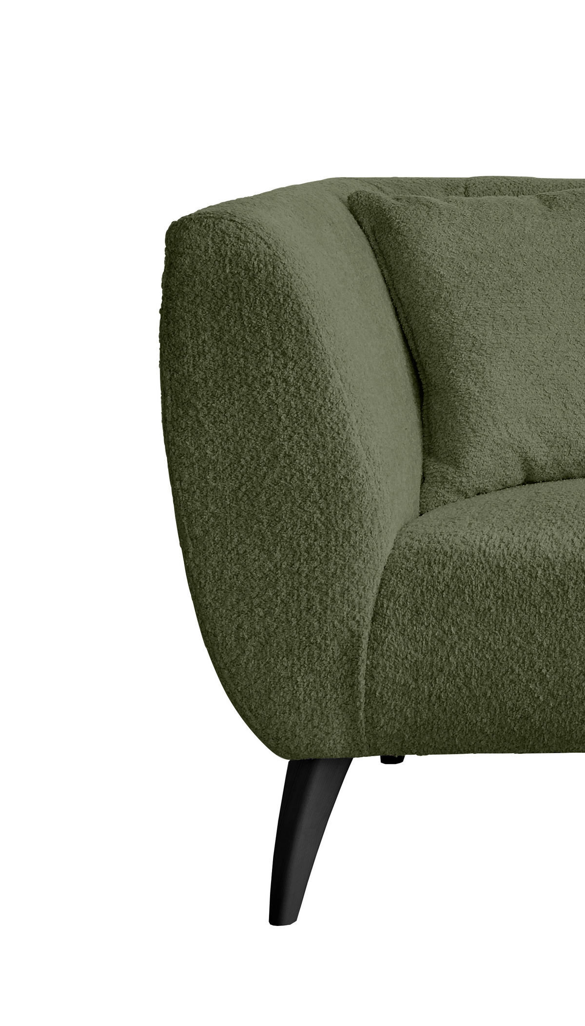 2-SITZER-SOFA Bouclé Grün  - Schwarz/Grün, MODERN, Holz/Textil (172/83/88cm) - MID.YOU