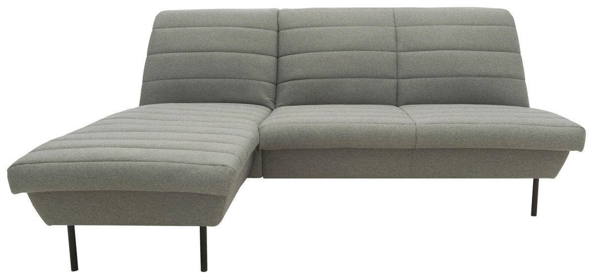 ECKSOFA in Webstoff Graubraun  168/214 cm  - Graubraun/Schwarz, Design, Textil/Metall (168/214cm) - LOOKS by W.Joop