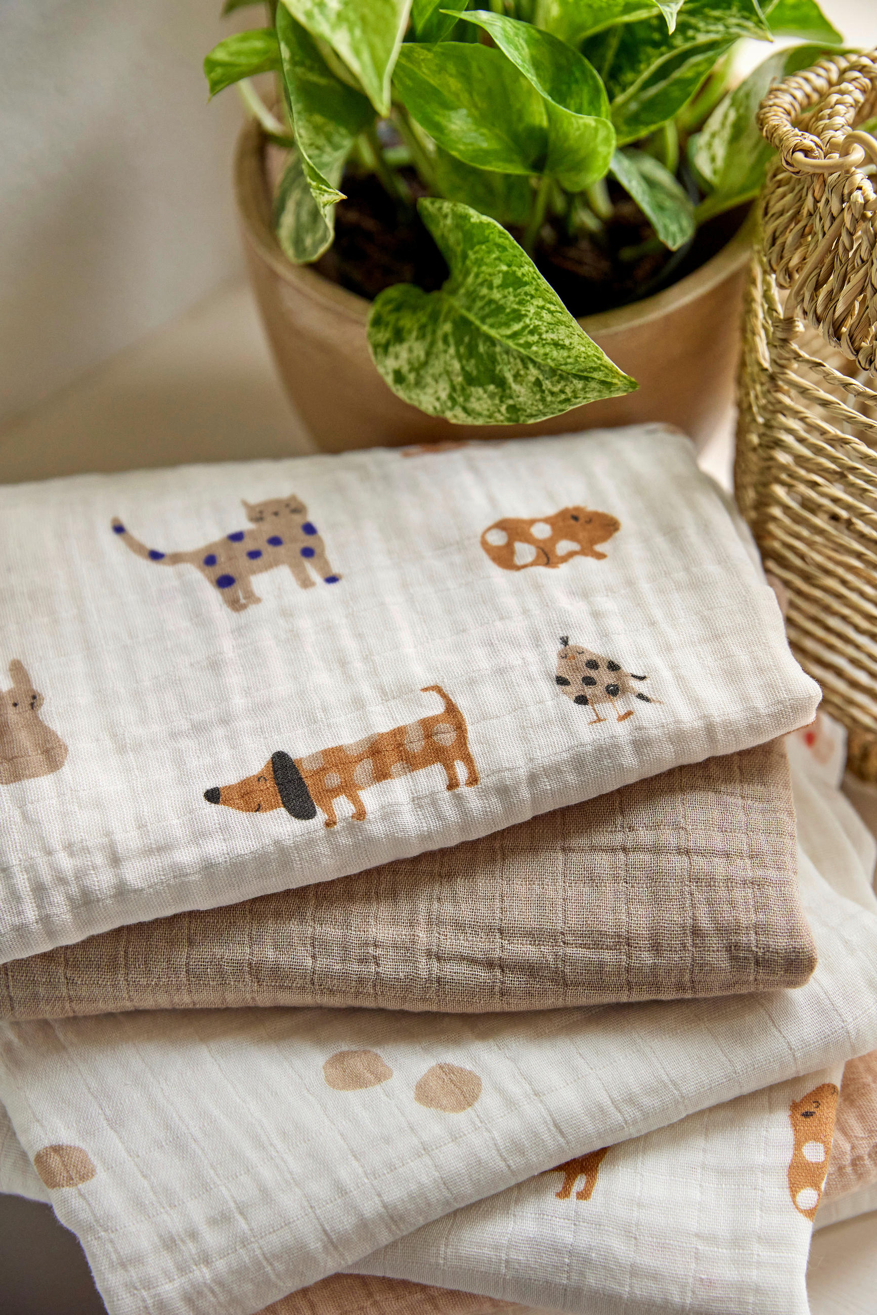 MULLWINDELNSET   Little Matteys  - Multicolor, Basics, Textil (85/85/0,02cm) - Lässig