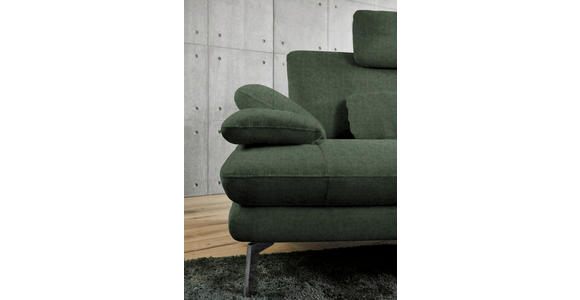 ECKSOFA in Velours Olivgrün 284/184 cm - Schwarz/Olivgrün, Design, Textil/Metall (284/184cm) - Dieter Knoll
