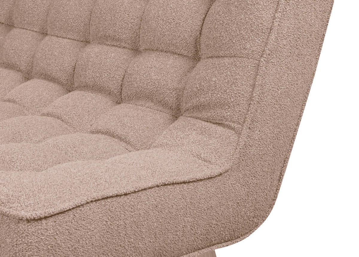 SITZBANK 183/90/79 cm Webstoff Beige Eiche vollmassiv  - Eichefarben/Beige, Design, Holz/Textil (183/90/79cm) - Linea Natura