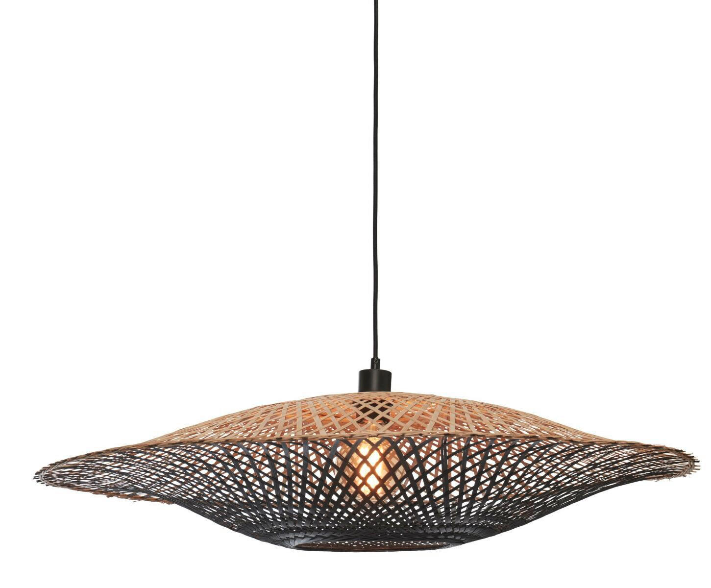 HÄNGELEUCHTE GOOD&MOJO  87/87/20 cm   - Schwarz/Naturfarben, Trend (87/87/20cm) - Good & Mojo