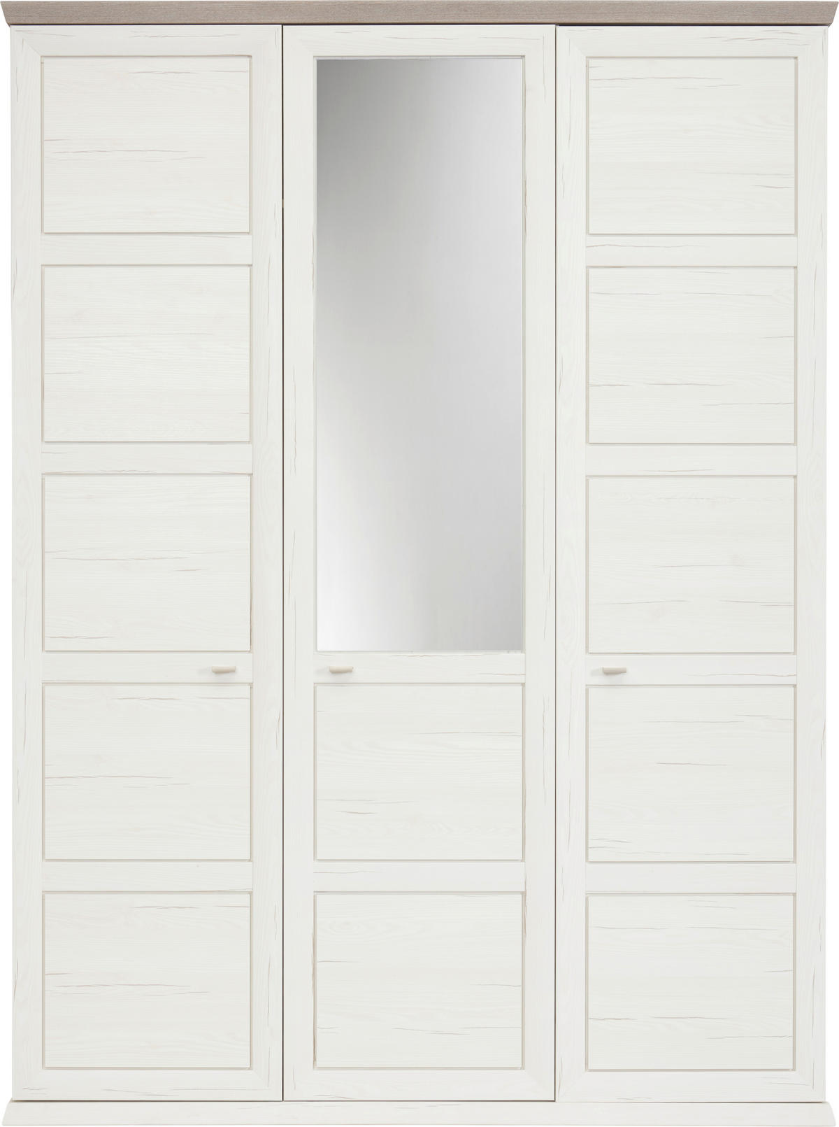 SKRIŇA SO ZRKADLOM, sivá, biela, 154/209/60 cm - sivá/biela, Lifestyle, kov/kompozitné drevo (154/209/60cm) - Hom`in