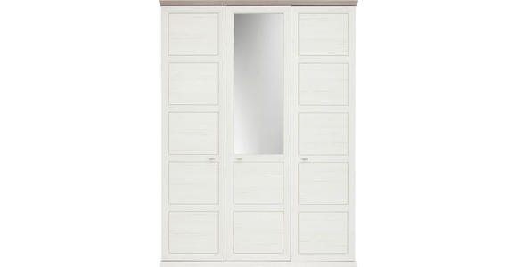 DREHTÜRENSCHRANK 154/209/60 cm 3-türig  - Weiß/Grau, LIFESTYLE, Glas/Holzwerkstoff (154/209/60cm) - Hom`in