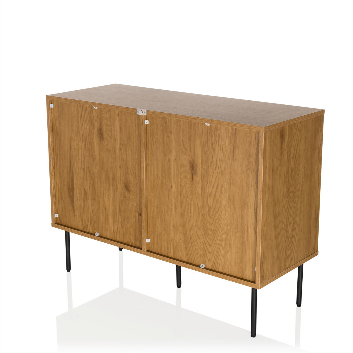 SIDEBOARD  in 100/74/40 cm  - Eichefarben/Schwarz, MODERN, Holzwerkstoff/Metall (100/74/40cm) - MID.YOU