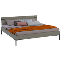 BETT in Grau, Grün  - Schwarz/Grau, Design, Holzwerkstoff/Metall (200/200cm) - Xora