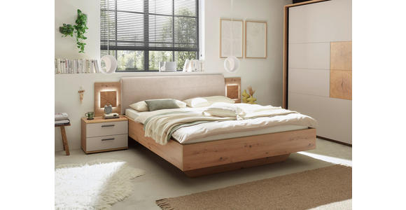 BETTANLAGE 180/200 cm  in Creme, Kaschmir, Eiche Artisan  - Kaschmir/Creme, KONVENTIONELL, Holzwerkstoff/Textil (180/200cm) - Xora