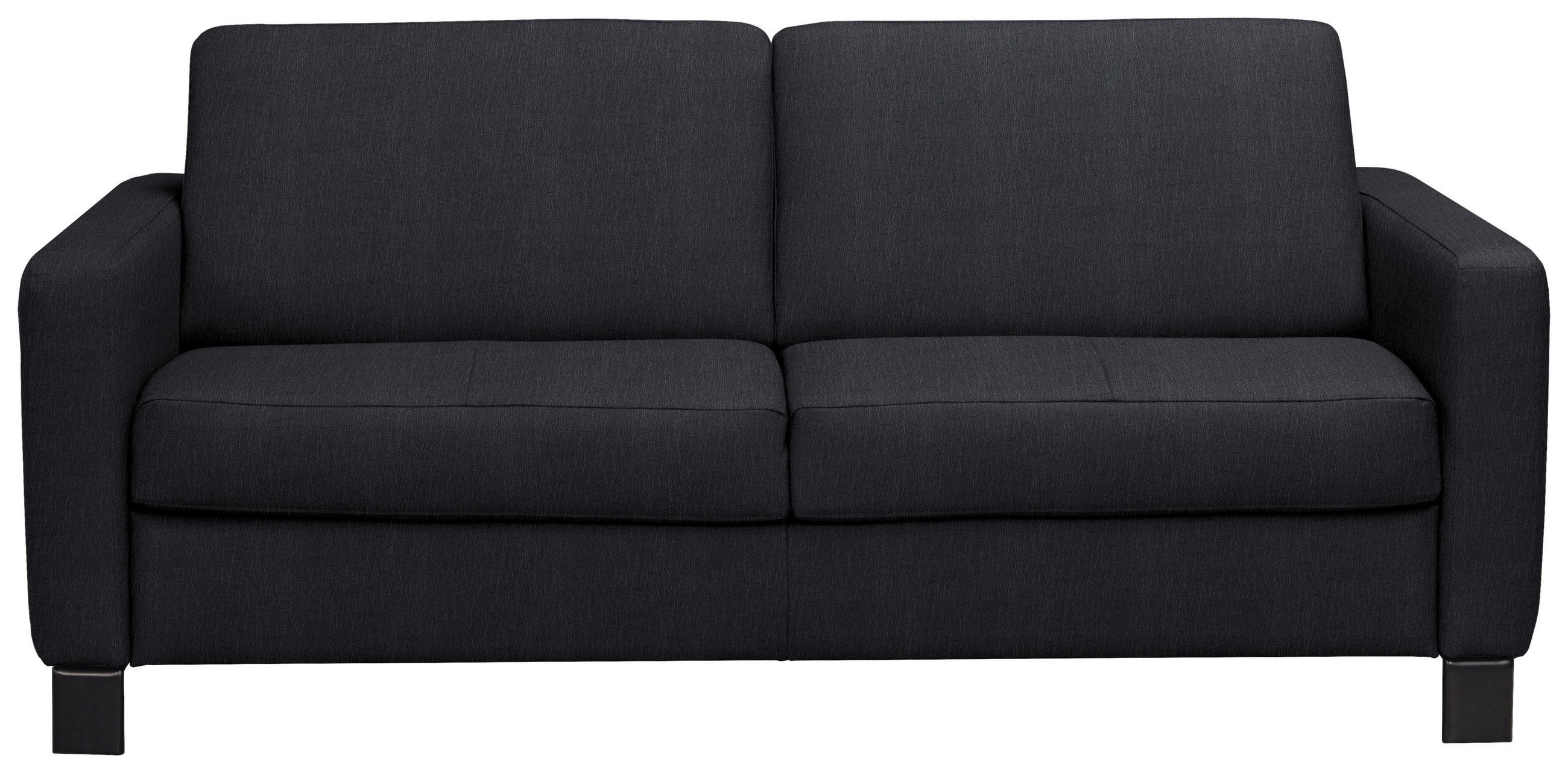 SCHLAFSOFA Kombination Echtleder/Lederlook Lederlook Schwarz  - Schwarz, KONVENTIONELL, Leder/Textil (190/87/100cm) - Celina Home