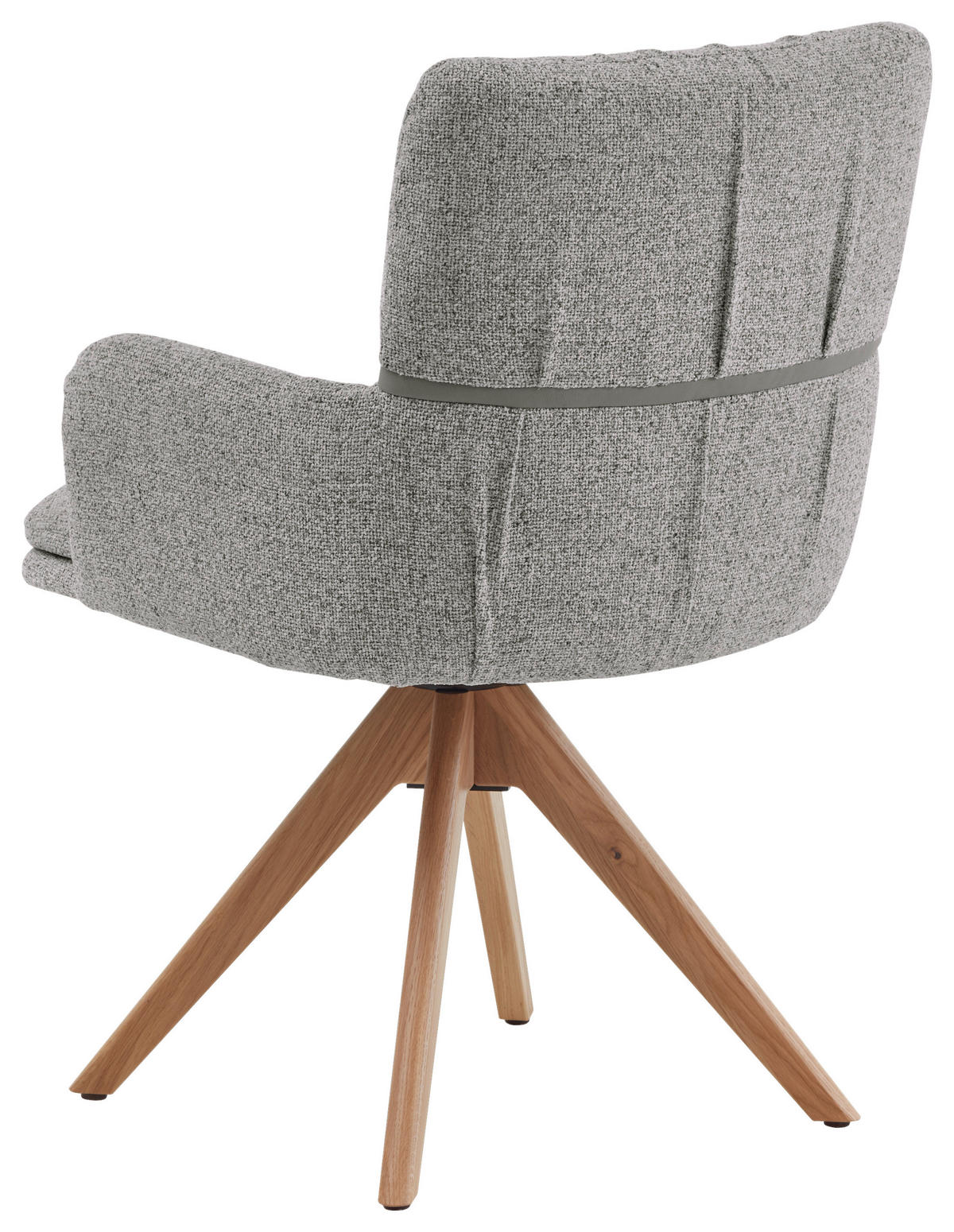 ARMLEHNSTUHL  Typenauswahl, Sitzfläche 360° drehbar, inklusive Armlehnen, Gestellauswahl, automatische Rückholfunktion Mikrofaser  Grau  - Eichefarben/Grau, Design, Holz/Textil (61/86/63cm) - Valdera