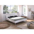 BETT 200/200 cm  in Weiß  - Alufarben/Weiß, Design, Holzwerkstoff/Metall (200/200cm) - Carryhome