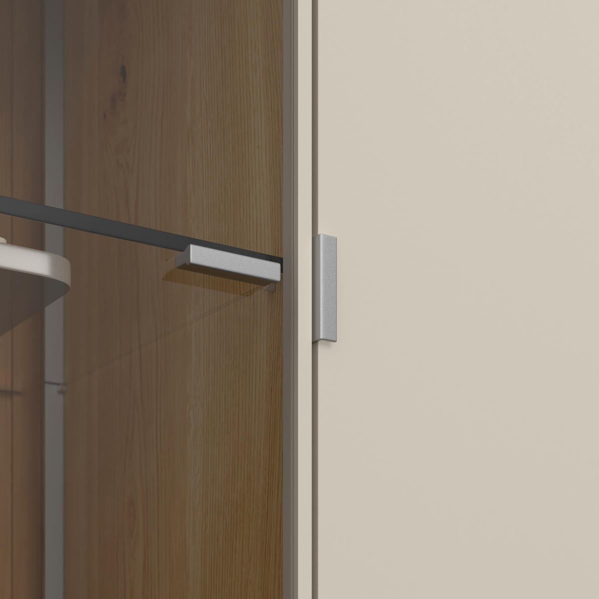 HIGHBOARD  76,9/155,1/37,1 cm  - Kaschmir/Wildeiche, Design, Glas/Holz (76,9/155,1/37,1cm) - Dieter Knoll