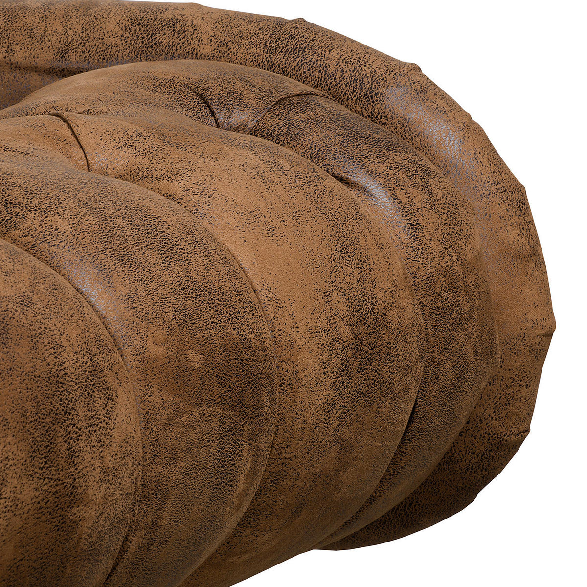 RÉCAMIERE Lederlook Braun  - Braun, Design, Holz/Textil (185/93/75cm) - Livetastic