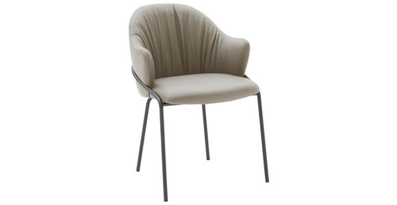 ARMLEHNSTUHL  Lederauswahl, Gestellauswahl  Echtleder  - Anthrazit/Perlmutt, Design, Leder (55/84/55cm) - Belluti