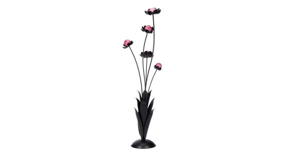 DEKOBLUME - Lila/Schwarz, Basics, Glas/Metall (46/164/36cm) - Ambia Home