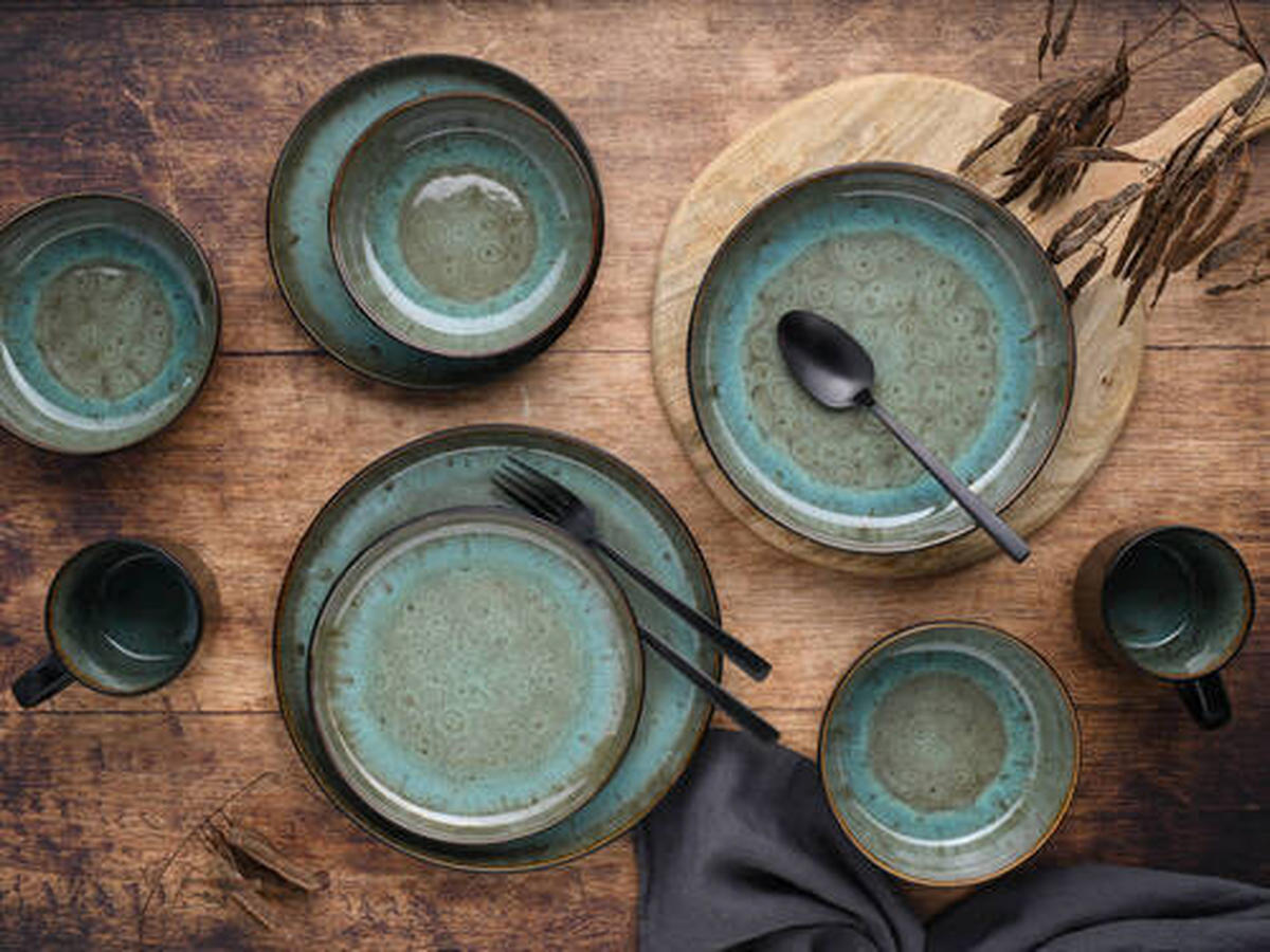 KOMBISERVICE Grün 30-teilig 6 Personen  - Grün, Trend, Keramik - Creatable