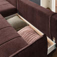 ECKSOFA in Flachgewebe Braun  - Schwarz/Braun, Design, Textil/Metall (180/273cm) - Hom`in