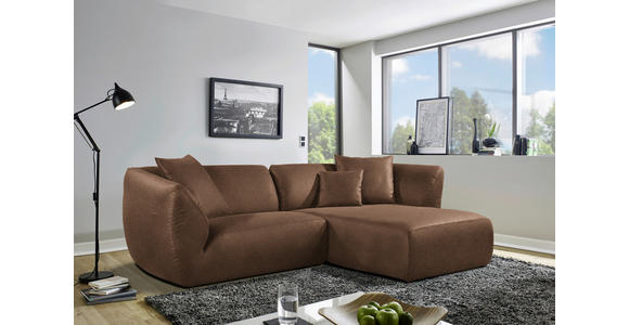 ECKSOFA in Lederlook Cappuccino  - Schwarz/Cappuccino, KONVENTIONELL, Kunststoff/Textil (278/175cm) - Carryhome