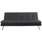 ZOFA S POSTELJNO FUNKCIJO, črna, temno siva les, kovina, tekstil, leseni material - temno siva/črna, Design, kovina/tekstil (190/80/93cm) - Carryhome