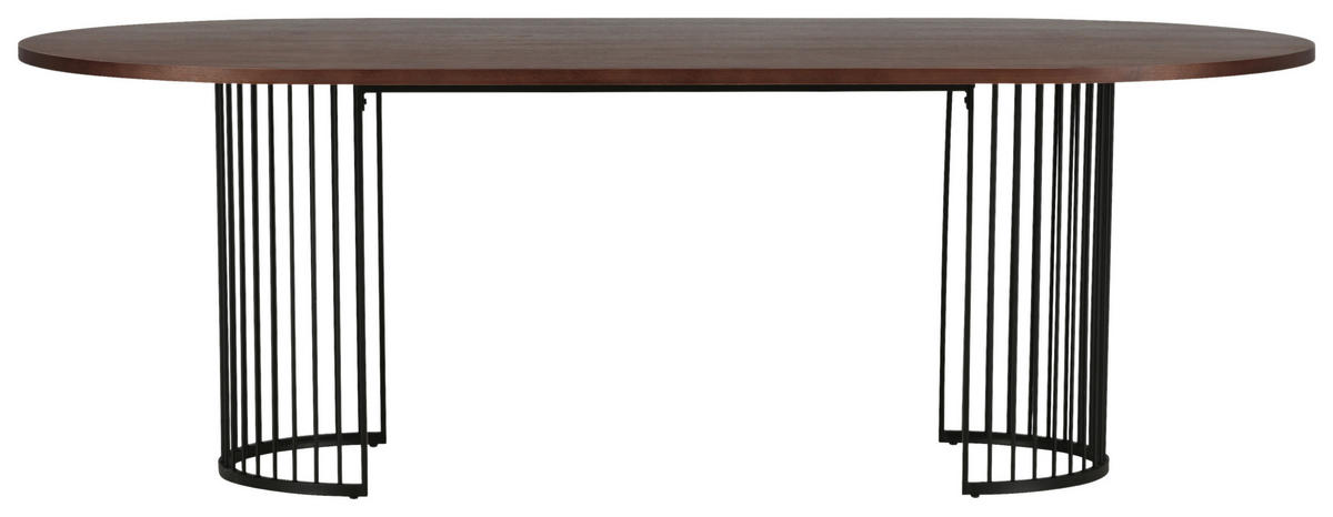 ESSTISCH in Metall, Holzwerkstoff 220/110/75 cm  - Dunkelbraun/Schwarz, Design, Holzwerkstoff/Metall (220/110/75cm) - Livetastic