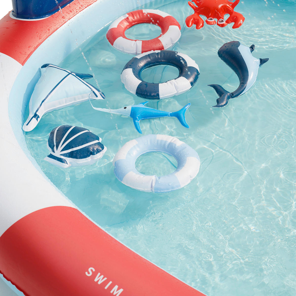 SPIELPOOL Whale Adventure Pool 215/84/156 cm  - Rot/Weiß, Basics, Kunststoff (215/84/156cm)