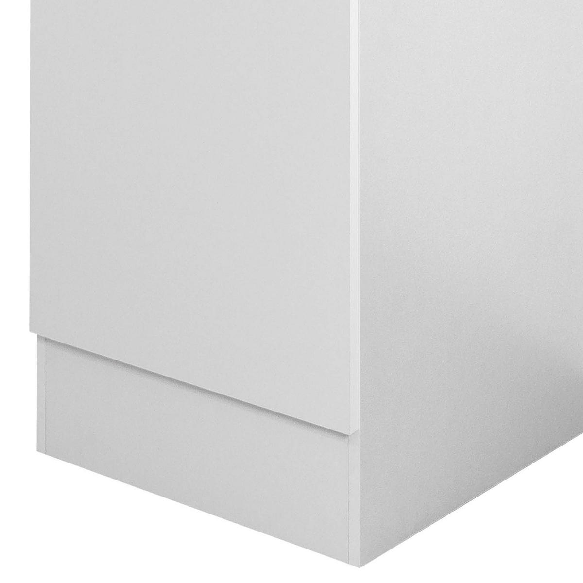 KÜCHENUNTERSCHRANK 40/85/60 cm  in Weiß  - Edelstahlfarben/Hellgrau, Holzwerkstoff/Kunststoff (40/85/60cm) - FlexWell