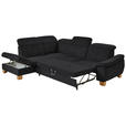 ECKSOFA in Flachgewebe Schwarz  - Wildeiche/Schwarz, Natur, Holz/Textil (243/301cm) - Voleo