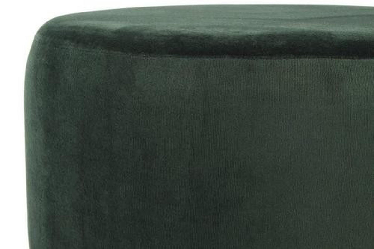 HOCKER Samt Schwarz, Silberfarben, Dunkelgrün  - Dunkelgrün/Silberfarben, Basics, Textil/Metall (41/44,5/41cm) - Kayoom