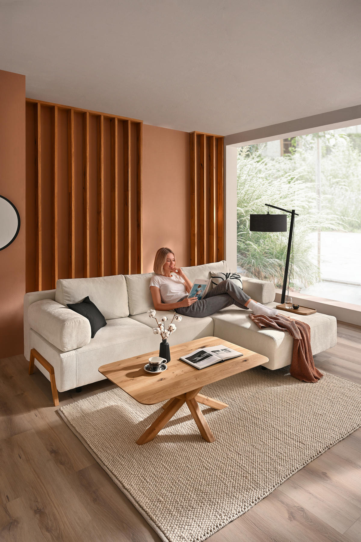 ROHOVÁ SEDAČKA, textil,  - přírodní barvy, Natur, dřevo/textil (287/183cm) - Niels Andersson