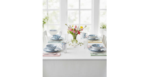 KOMBISERVICE 30-teilig  - Blau/Weiß, LIFESTYLE, Keramik - Novel