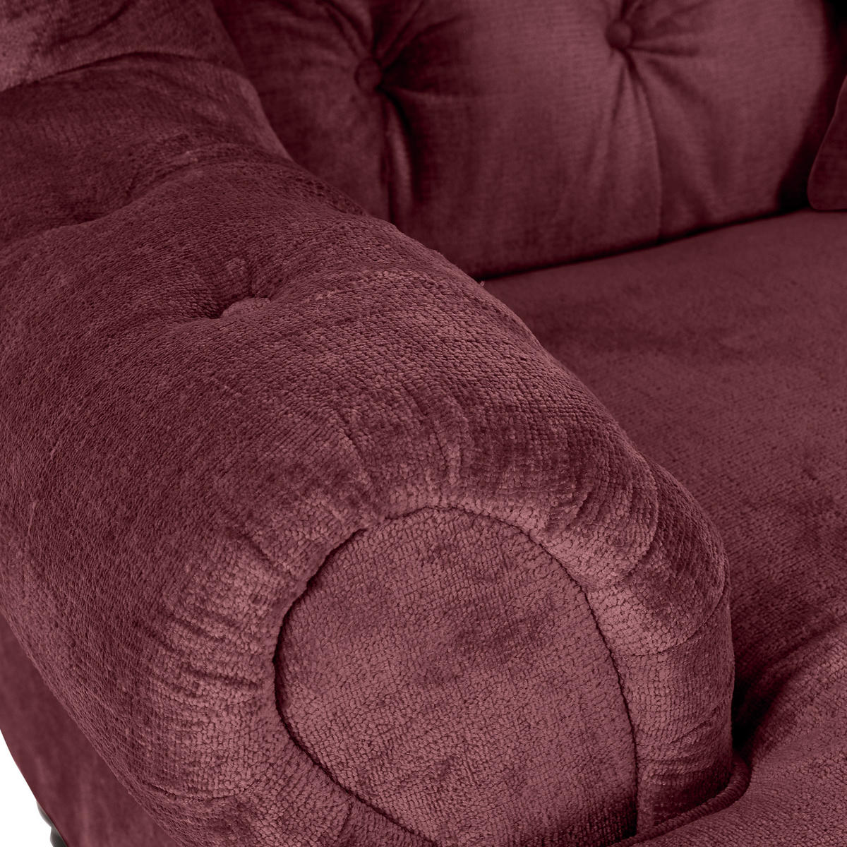 XXL-SESSEL in Chenille Bordeaux  - Bordeaux/Schwarz, Design, Holz/Textil (127/106/149cm) - Landscape