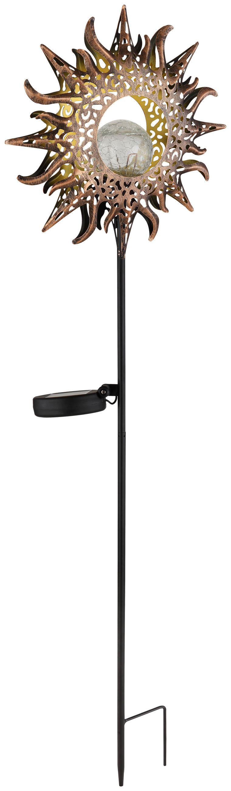 SOLÁRNE SVIETIDLO, 24,2/81,5 cm - čierna/bronzová, Basics, kov/plast (24,2/81,5cm) - Ambia Garden