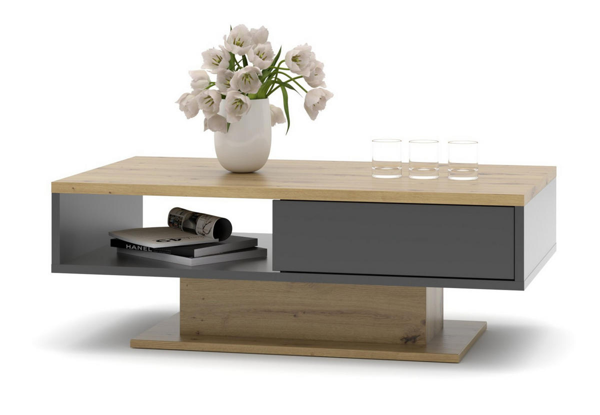 COUCHTISCH in Holzwerkstoff  - Graphitfarben/Eiche Artisan, Design, Holzwerkstoff (120/43/65cm) - MID.YOU
